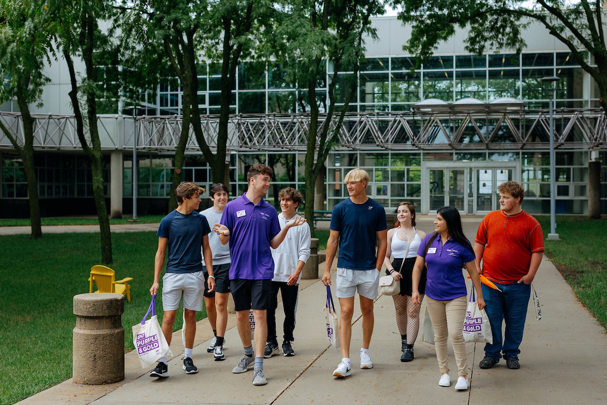 Students on campus tour