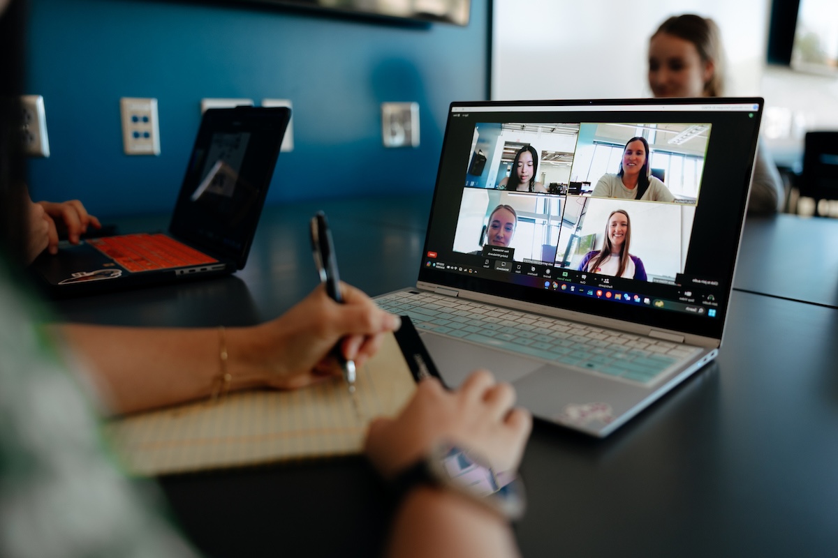 student in a zoom class