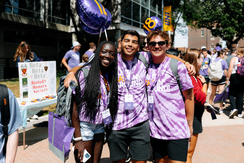 Students at the student org fair