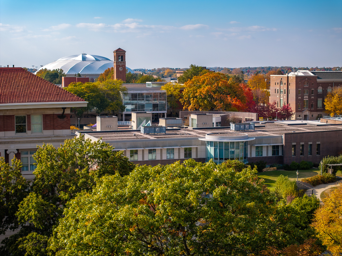UNI campus in the fall
