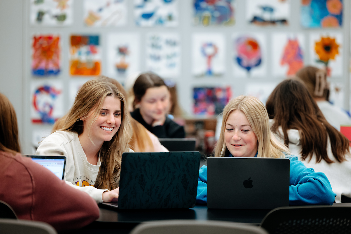 Students on laptops