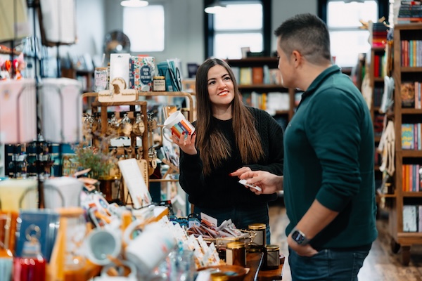 People shopping at The Nook bookstore in Cedar Falls