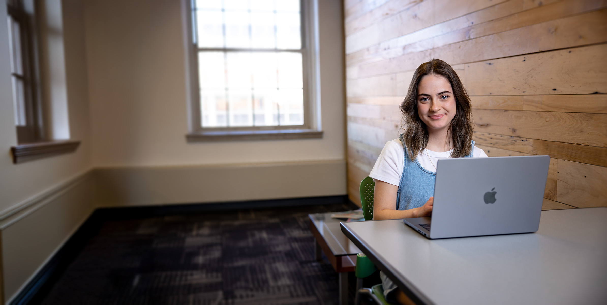 student studying on laptop