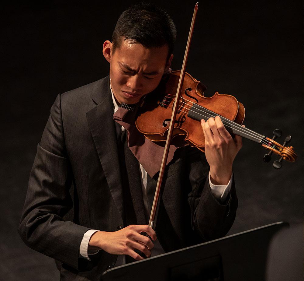 Cedar Falls Symphony player performing at Gallagher-Bluedorn Performing Art Center