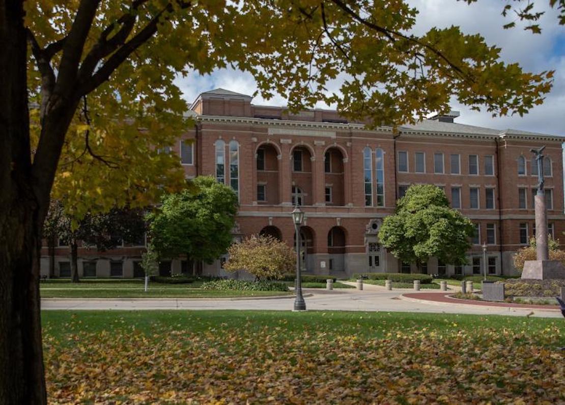 Lang Hall in the fall